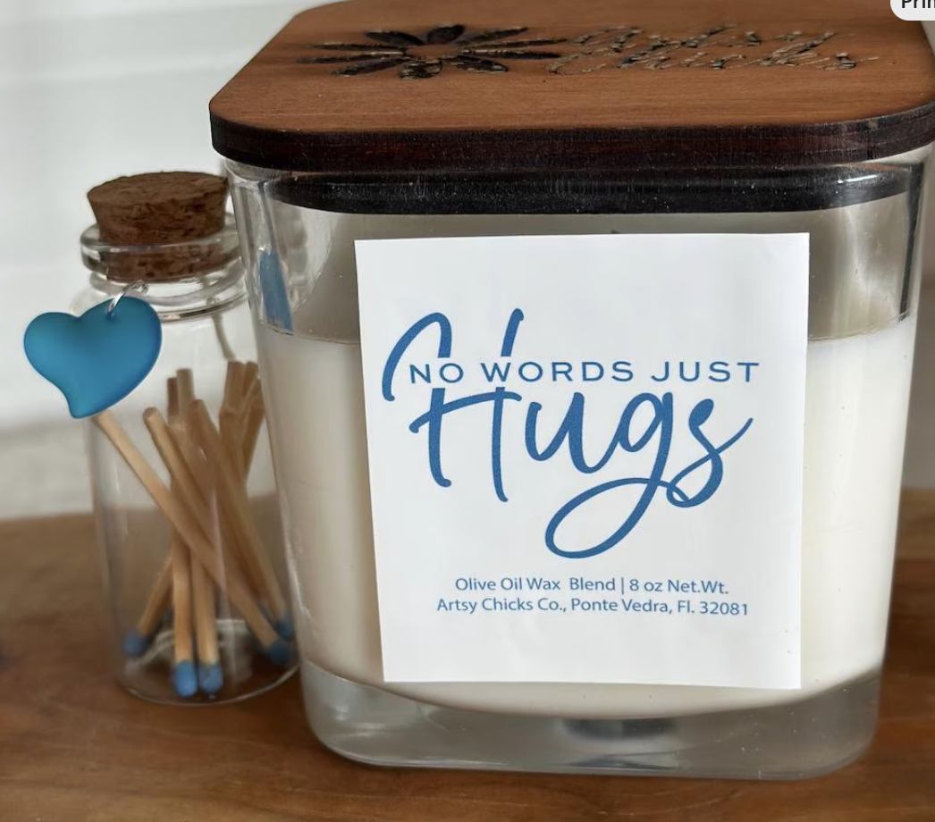 No Words Just Hugs Candle